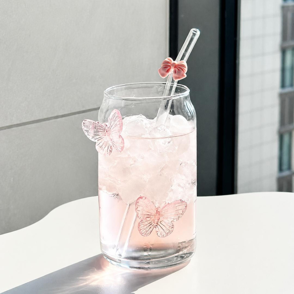 Butterfly Cup with Straw