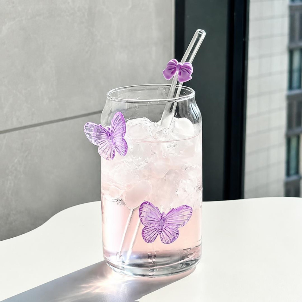 Butterfly Cup with Straw
