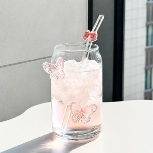 Butterfly Cup with Straw