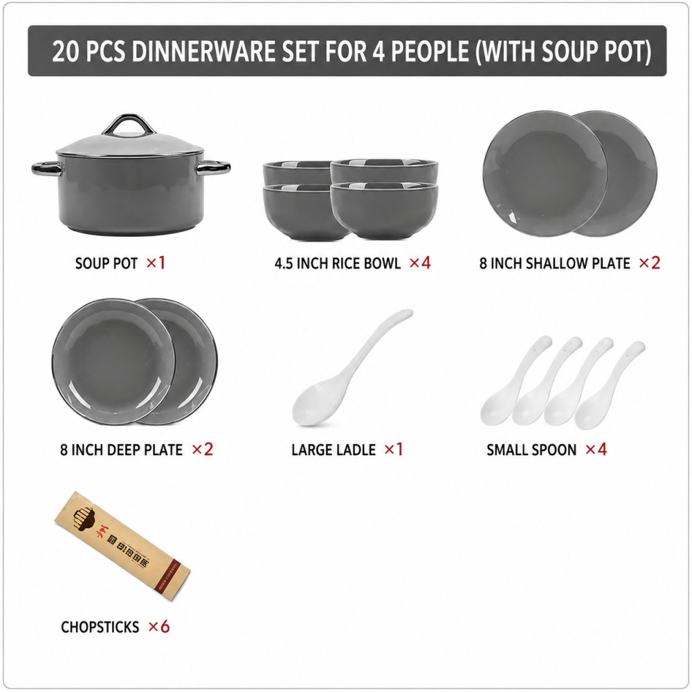 Bowl and Plate Combination Luxury Dish Set
