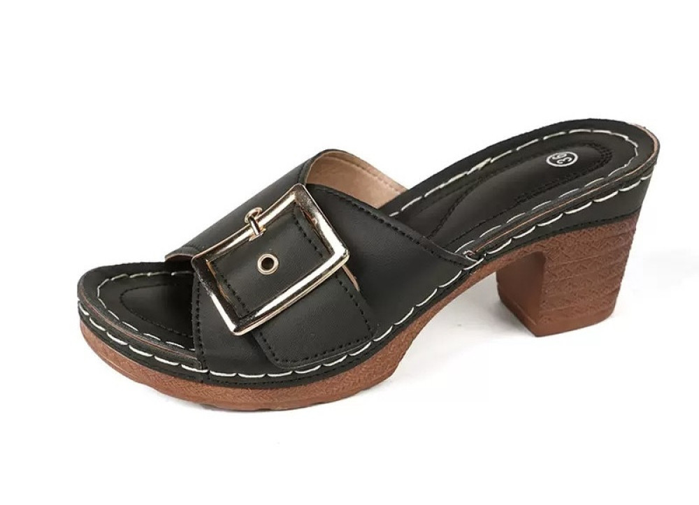 Chunky  Buckle Heels