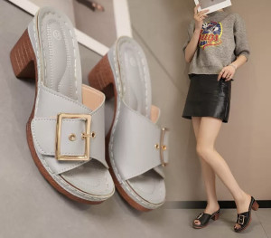 Chunky  Buckle Heels