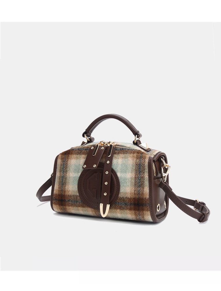 Plaid Boston Handbag