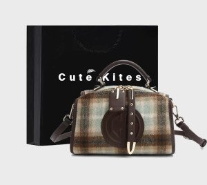 Plaid Boston Handbag