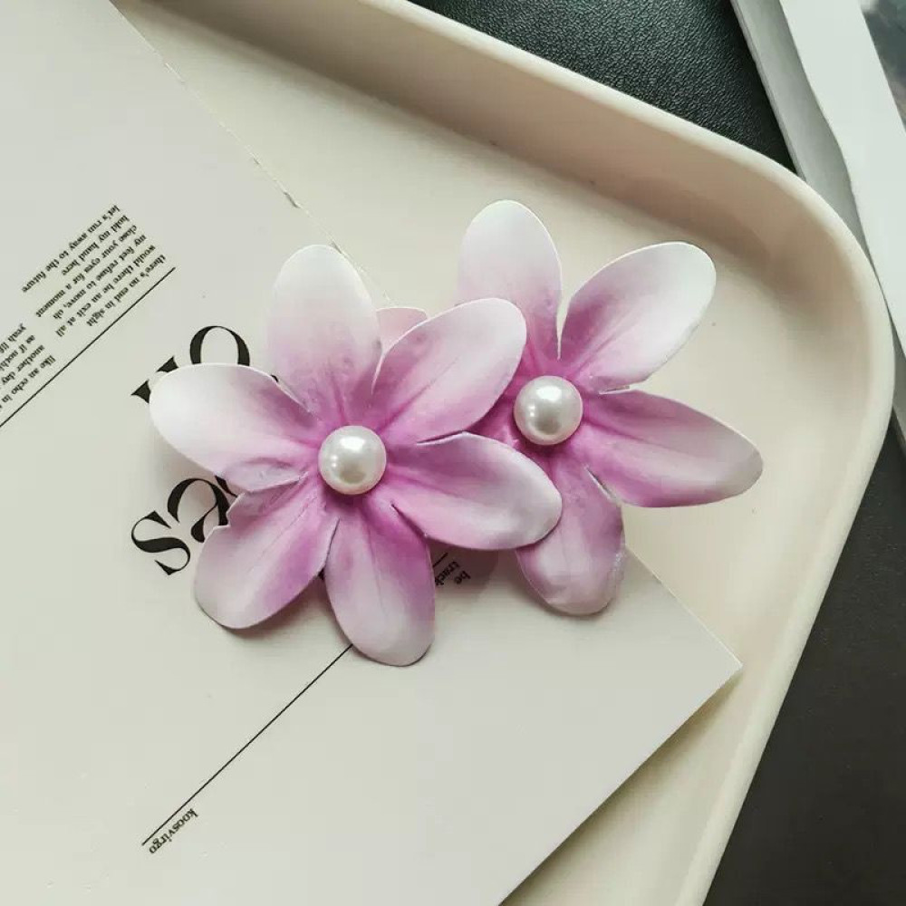 Pearl Flower Hair Clips