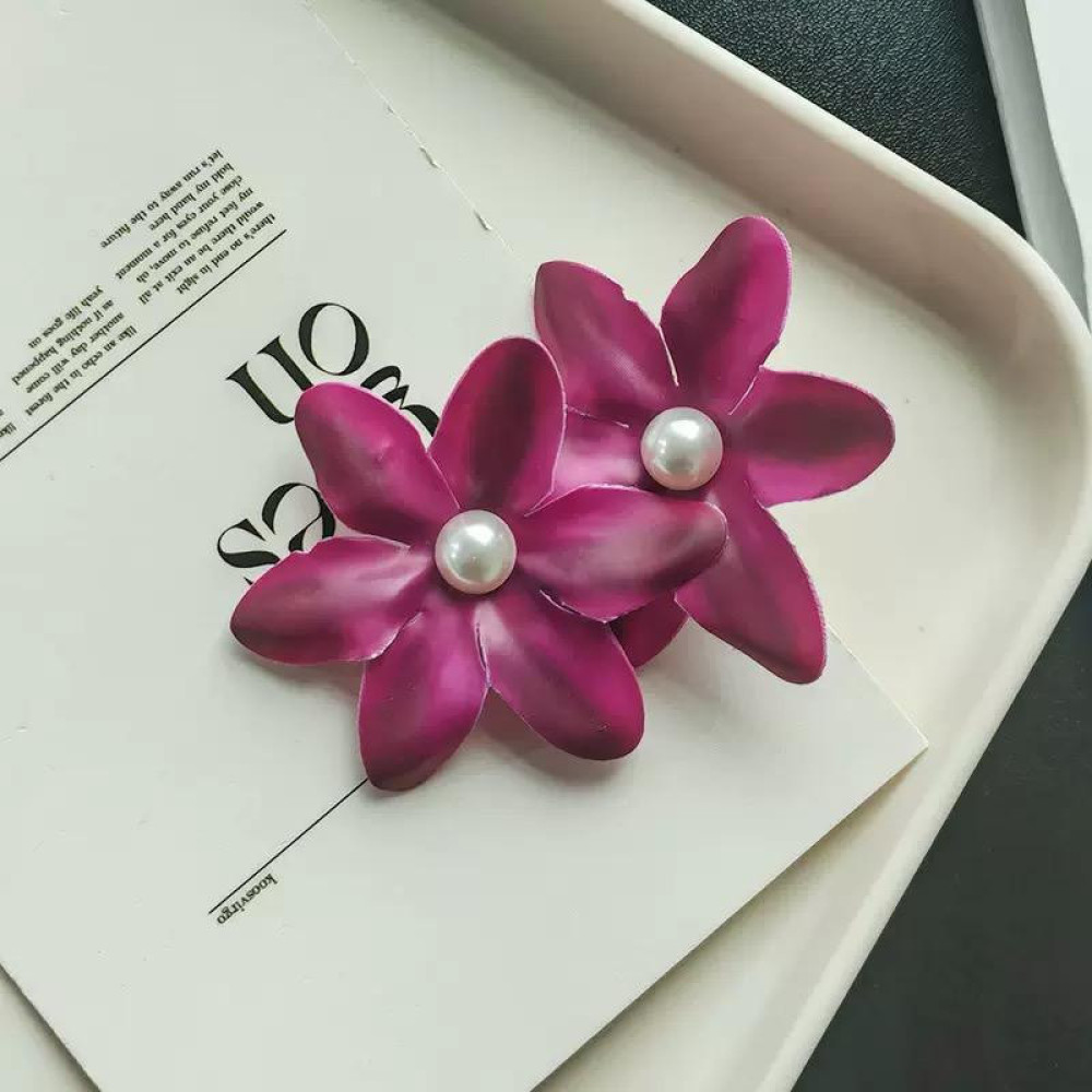 Pearl Flower Hair Clips