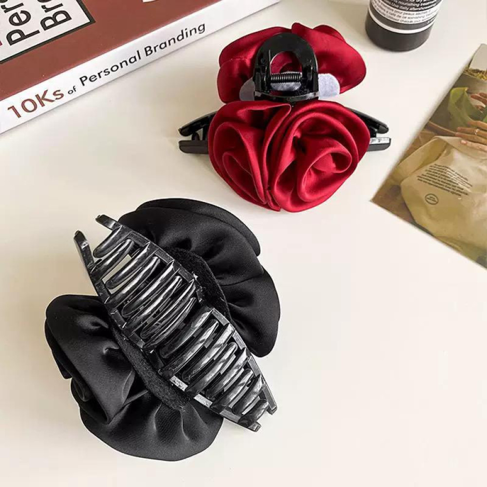 Satin Rose Flower Clip
